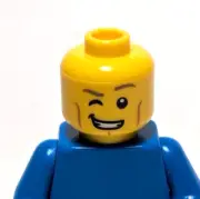 Lego - Minifigure Head - Smile, Teeth, Cheek Lines, Wink