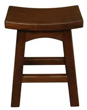 Tokyo Solid Mahogany Timber Footstool - Mahogany