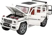 Die Casting 1:24 for Mercedes-Benz G63 SUV 6 * 6 Alloy Simulation Car Model Sound and Light Pull-Back Miniature Model Collection Presents Ornaments(G63 White)