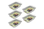 5PK Lemon and Lime 37cm Aluminium BBQ Foil Tray Food Container w Wire Handles SL