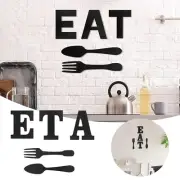 EAT Letter Sign + Fork Spoon Wall Hanging Sign Large Wooden Letters For Kitchen