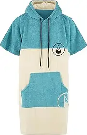 [WAVE HAWAII] Bathing Poncho for Men and Women, Size M, 155-185, 100% Cotton Surf Poncho for Adults, Terry Towel with High Water Absorption, Changing Aid Beach, Adults