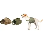 Dog Backpack For Dogs To Wear Dog Hiking Backpack Adjustable Dog Saddle Bag-Green And Coffee
