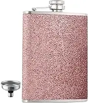 Alcohol Drinking Flasks - 8oz Hip Flask Stainless Steel Alcohol Flask with Funnel | Glitter Drinking Pot Leak-Proof Portable Liquor Flask for Whisky & Wine