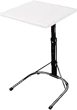 COVERONICS Folding TV Tray Table - Adjustable TV Dinner Table, Couch Table Trays for Eating, Office, Laptop Stand, Portable Bed Sofa Dinner Tray with 3 Angles & 3 Height, White