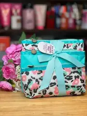 Nordstrom BP 3 Pc Set, Leopard Print Nylon Cosmetic Bags, Travel Makeup Case NWT