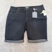 Democracy "Ab" Solution Women's Denim Shorts Size 24W NWT Stretch Roll Cuffs