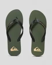 [Quiksilver] Quiksilver Men's Molokai Core Flip Flops Slippers in Green Size 11 11 Green