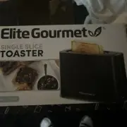Elite Gourmet ECT118B Cool Touch Single Slice Toaster, 6 Toasting Black