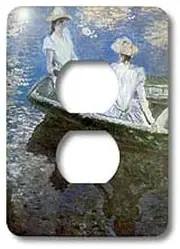 3dRose LLC LSP_126623_6 Young Girls in The Rowing Boat by Claude Monet 1887 2 Plug Outlet Cover