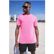 Mens Neon-Pink Man Active Lightweight Performance Regular Fit T-shirt