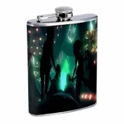 Vintage Alien Abduction D12 Flask 8oz Stainless Steel Hip Drinking Whiskey