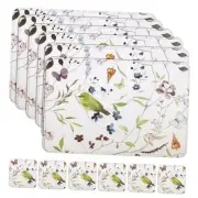 Spring Placemats & Coasters Set of 6, UV Printed, Heat & Stain 6 X Bird