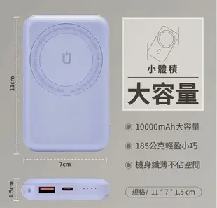 WiWU Cube 磁吸無線行動電源(10000mAh) - 紫色新上市