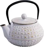 Avanti Empress Cast Iron Teapot, White/Gold, 15194