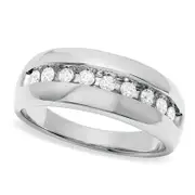 Men's 0.50 CT. T.W. Natural Diamond Band in Solid 14K White Gold