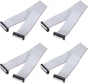 uxcell 4 Pcs IDC Flat Ribbon Cable, 2.54mm Pitch 30mm Width 30cm Long 24 Pin FC to FC Flat Ribbon Connector Jumper Wire for PC, LED Displays