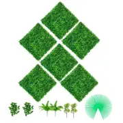 Artificial Boxwood Panels, 6 PCS50.8x50.8cmBoxwood Hedge Wall Panels, PE Artificial Grass Backdrop Wall 4 cm, Privacy Hedge Screen for Decoration of Outdoor, Indoor, Garden, Fence, and