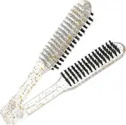 CANIGHT Shaped Hair Straightening Comb for Women Double Sided Straightener Brush Durable Portable Design for Efficient Hair Styling Salon