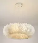 White Nordic Feather Chandelier XINDAR Modern Ceiling Pendant Light Fixture 8