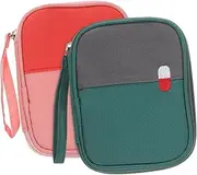 2Pcs Mini Portable First Aid Kit Bag Compact Medicine Organizer for Travel Hiking Camping Outdoor Activities Lightweight Storage for Daily Medications