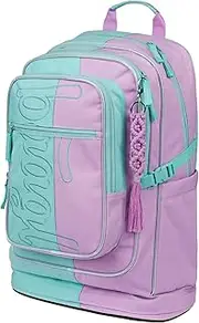 [Baagl] School Backpack for Boys Girls Teenagers, Ergonomic Children's Backpack with Laptop Compartment for School, Extremely Lightweight Backpack with Chest Strap and Reflective Elements, sweet