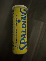 Sealed Vintage Spalding Extra Duty Tennis Balls Metal Can Championship 3 Yellow