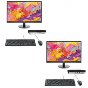 Bulk of 2x HP 800 G4 Mini Bundle Desktop i5-8500T 6-Core 480GB 16GB RAM + 27" Monitor - Refurbished
