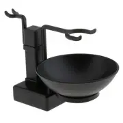 Professional Men Shaving Soap Bowl & Stand Stand Kit - Frosted Black