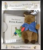 Beatrix Potter Gift Set BOOK Tale of Peter Rabbit & Peter plush & carrot NEW box