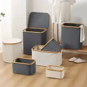 Rectangle Laundry Storage Basket Bamboo Handles Small Laundry Hamper Pillows