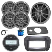 JBL Marine Radio, Spa Bezel, Adapter, ANT, Sub, 4x 6.5" 180W Speakers (Gray)
