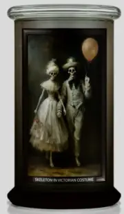 Kringle Candle Skeleton In Victorian Costume Large Apothecary Jar