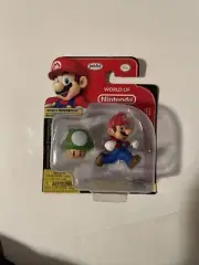 Super Mario w/ Bonus Green Mushroom - Jakks World of Nintendo Action Figure 4"