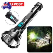 12000000LM High Powered LED Flashlight Super Bright Torch USB Rechargeable Lamp