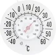 Window Thermometer, Transparent Round Window Thermometer for Outside Temperature, Battery-Free, Self-Adhesive, Waterproof Temperature Measurement Tool