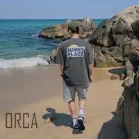 在飛比找蝦皮購物優惠-orca/韓國預購款sunny place水洗寬鬆短T