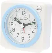 CASIO TQ-146-7JF analog travel clock alarm clock Pearl White・Blue From Japan