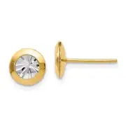 14K Solid Yellow Gold Stud Earrings