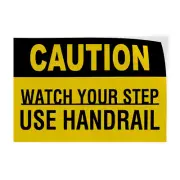 Horizontal Vinyl Stickers Caution Watch Your Step Use Handrail Watch Your Step