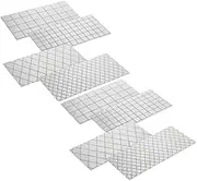 TIDTALEO 8 Pcs Cake Mold Texture Geometric Pattern Fondant for Cake Decorating Imprint Pastry Molds Shape Cake Stencils Decorating Mold Waffle Lattice Impressions Embossing Baking White
