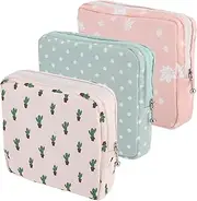 Abeillo Sanitary Napkin Storage Bags 3Pcs Menstrual Cup Pouches Nursing Pad Holder Tampon Bags Portable Period Bag Feminine Pouch for Girls