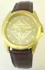 CITIZEN BRAND KNIGHTS OF COLUMBUS MEDALLION STRAP WATCH - ALL GOLD DIAL