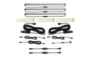 8pc Oztrail 3-Bar LED Light Kit Outdoor Camping Plug Switch Cable w Carry Bag