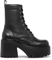 [Windsor Smith] Windsorsmith Womens Black Leather Platform Ankle Punk Boots - Totally