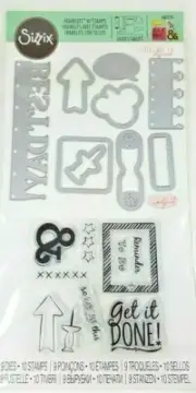 SIZZIX Framelits Dies W/Stamps~MAKE TODAY COUNT~661256~Quick Ship!