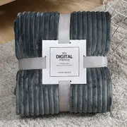 Dark Gray Winter Warm Ribbed Throw Bedding Blanket Bedding Blanket Soft Blanket