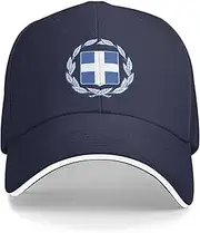 [Generic] Greece National Emblem Hat Support Greece Coat of Arms Baseball Cap Greek Hat for Women Men Adjustable Hat