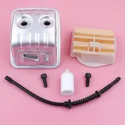 Exhaust Muffler, for Husqvarna, 445 445E 450 Air Fuel Filter Line Hose Bolt Chainsaw Chain Saw Replacement Spare Part Chainsaw Exhaust System
