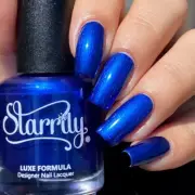 Starrily Astrolabe - Deep Blue Shimmer Nail Polish Semi Matte Shine Chronometry